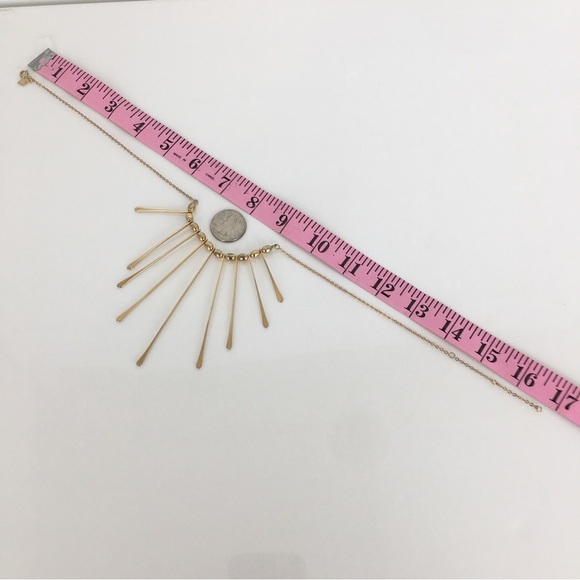 Vintage Sarah Coventry Signed Necklace Gold Tone Spikes And Chain Link Retro - Picture 8 of 8